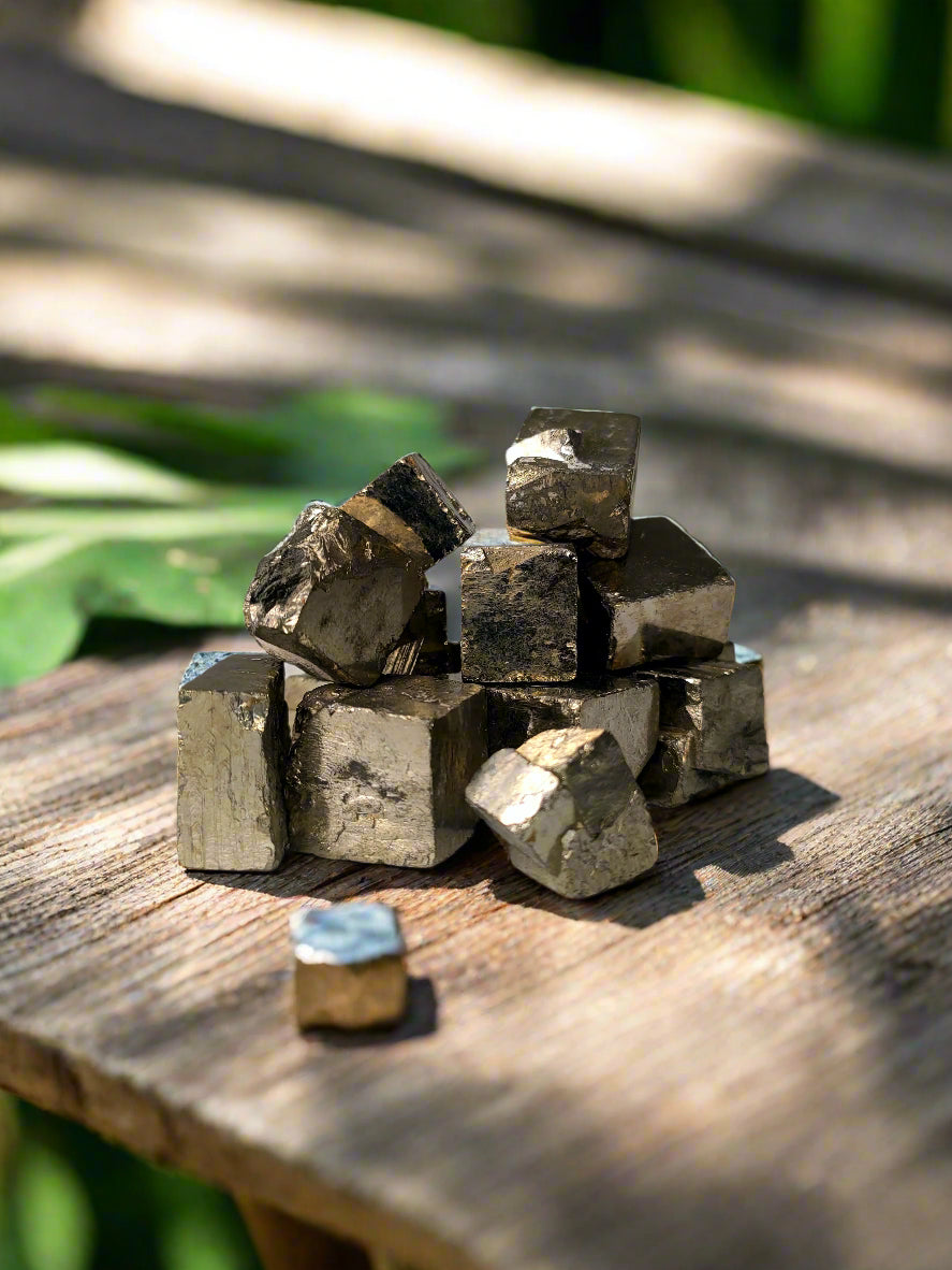 Natural Pyrite Cubes (Set of 3)