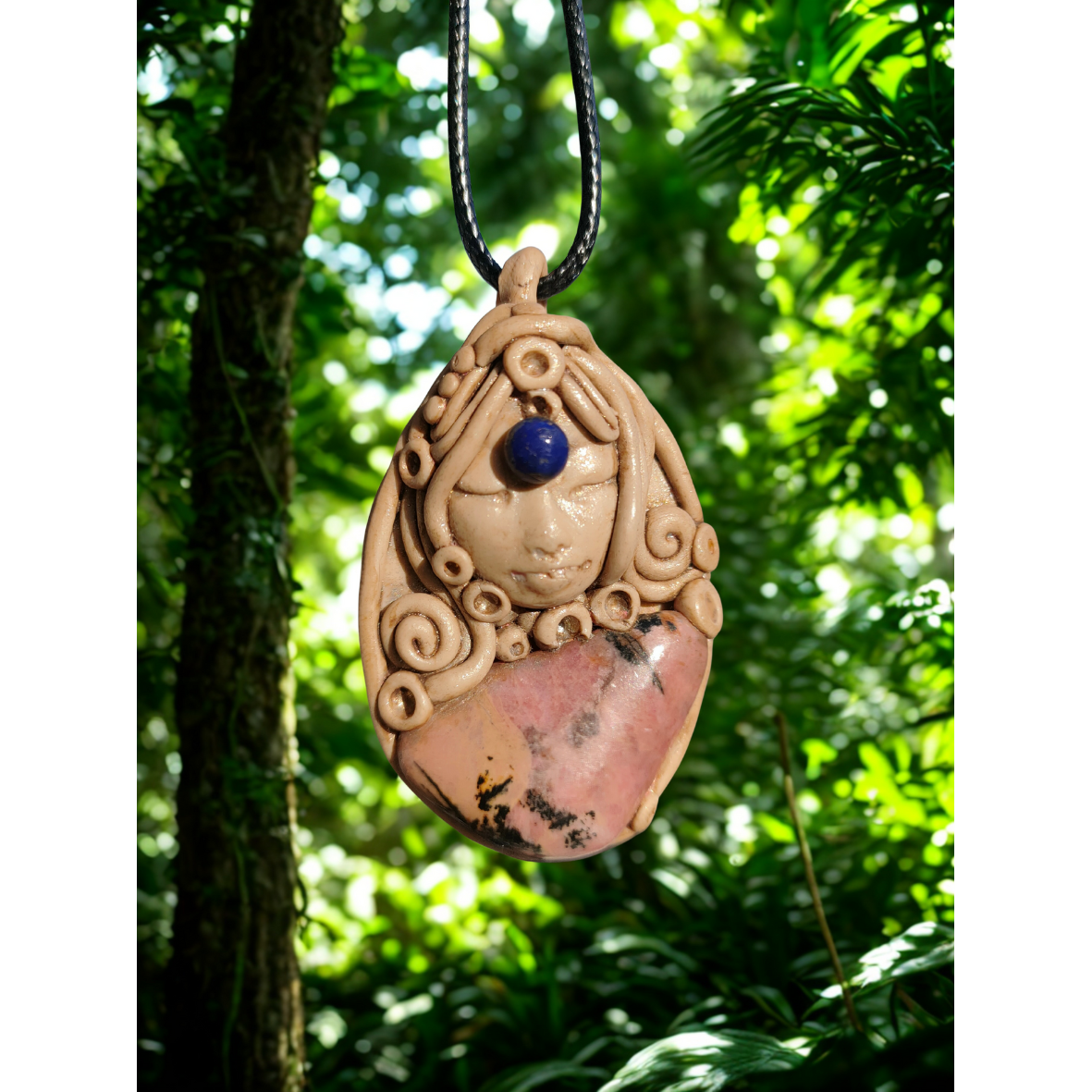 Rhodonite Crystal Keeper pendant