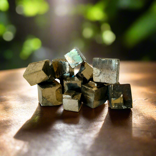 Natural Pyrite Cubes (Set of 3)