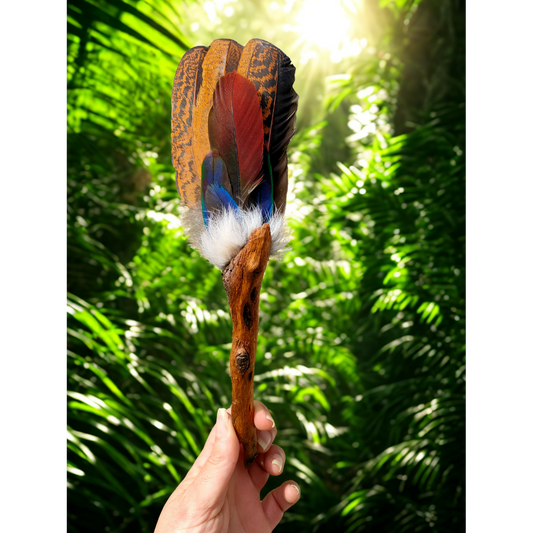 Guardian of smoke and Spirit. Garnet Smudge Fan
